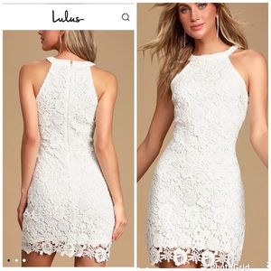 Lulus Love poem lace mini dress